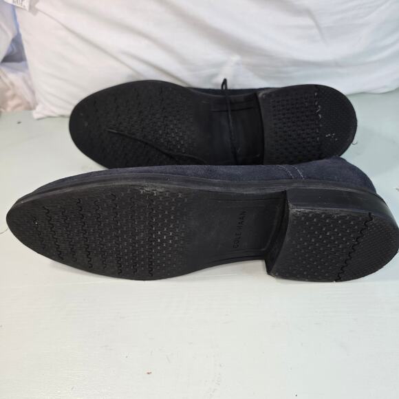 Cole Haan Frankland Grand Plain Toe Oxford Shoe Navy Nubuck Leather Size 11.5 - Picture 4 of 7